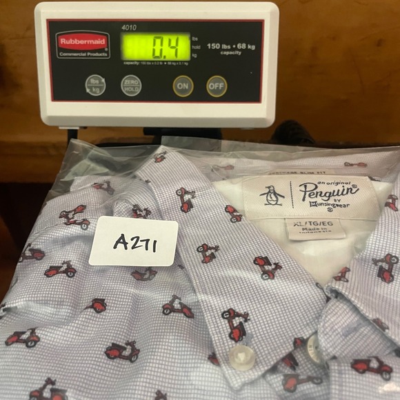 Penguin Heritage Slim Fit Short Sleeve Button Up Shirt Mens XL Graphic Vespa - Picture 11 of 11